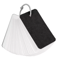 100 white cardstock memo cards on a metal binder ring, blank index cards
