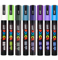 POSCA PC-5M winter colour tones wallet of 8 lined up