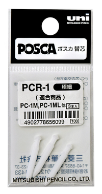 POSCA PCR-1NIB replacement nibs, pack of 3 for PC-1M and PC-1ML markers, front of pack