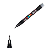 POSCA PCF-350 brush tip paint marker held in hand, 10 colours available at PoscART
