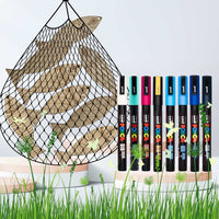 PoscART fish craft bundle with wooden fish shapes and the POSCA PC-3M assorted wallet