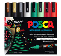 POSCA PC-5M Christmas colour tones wallet of 8 in packaging