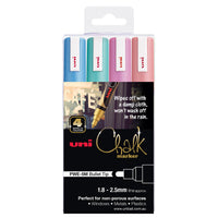 uni Liquid Chalk Marker metallic bullet tip wallet of 4 in blue, green, pink and red
