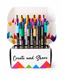 POSCA PC-1MR 22 colour paint marker set in PoscART Create and Share packaging