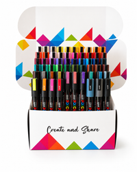 POSCA PC-5M 57 colour paint marker set in PoscART Create and Share packaging