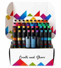 POSCA PC-8K 35 colour paint marker set in PoscART Create and Share packaging