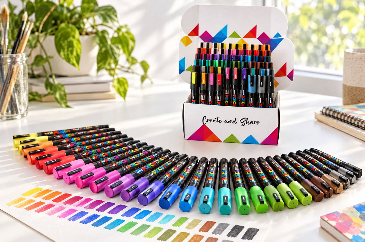 The full POSCA PC-5M colour range with swatches