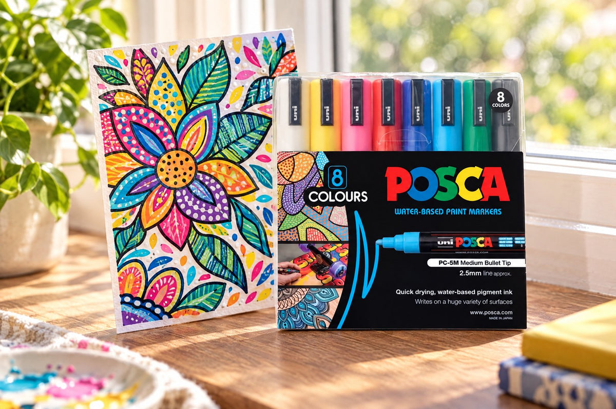 POSCA PC-5M artwork by a sunny window