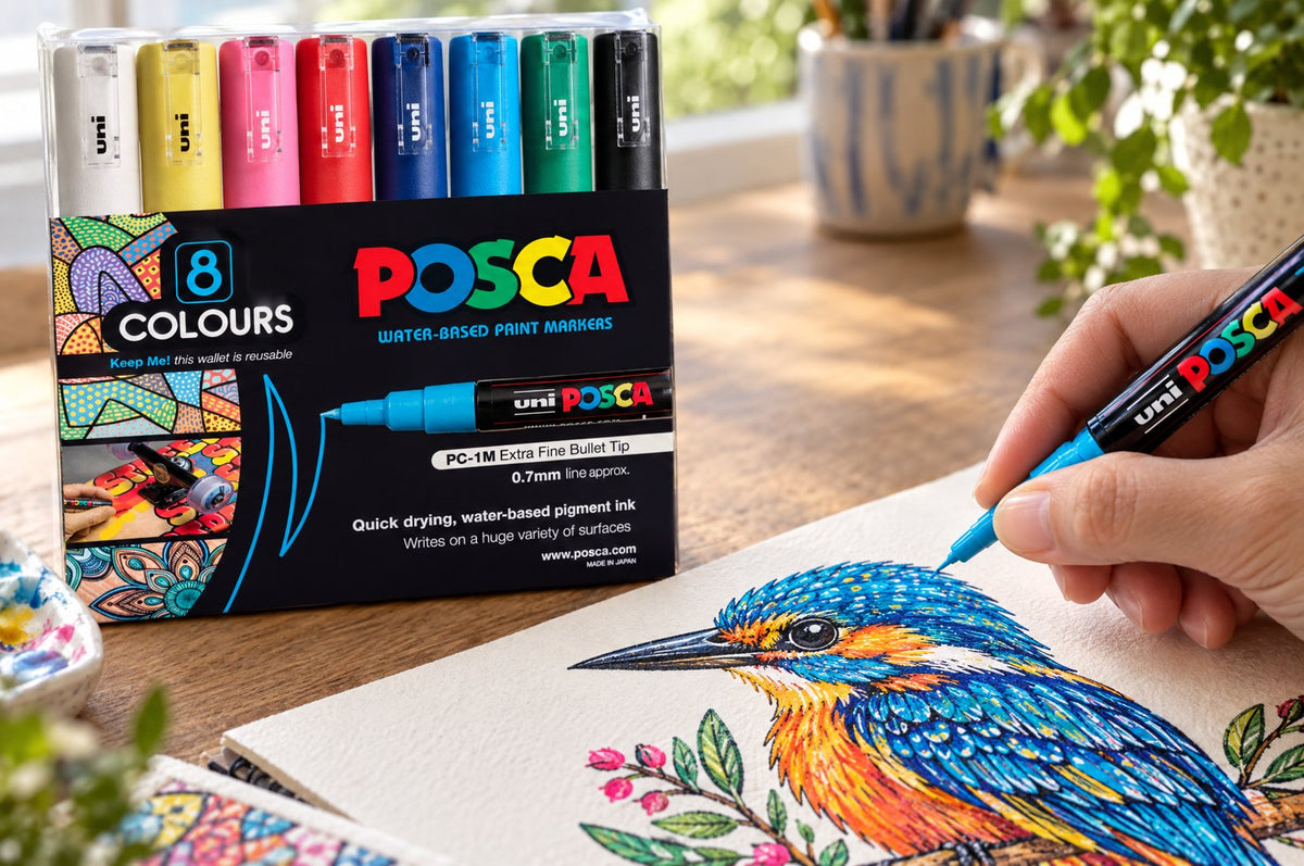 POSCA PC-1M extra fine marker drawing detail