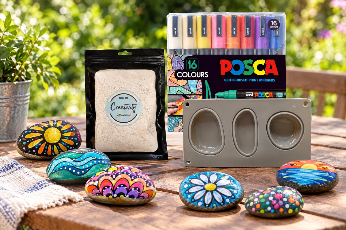 Painted rocks with the PoscART DIY rock art kit