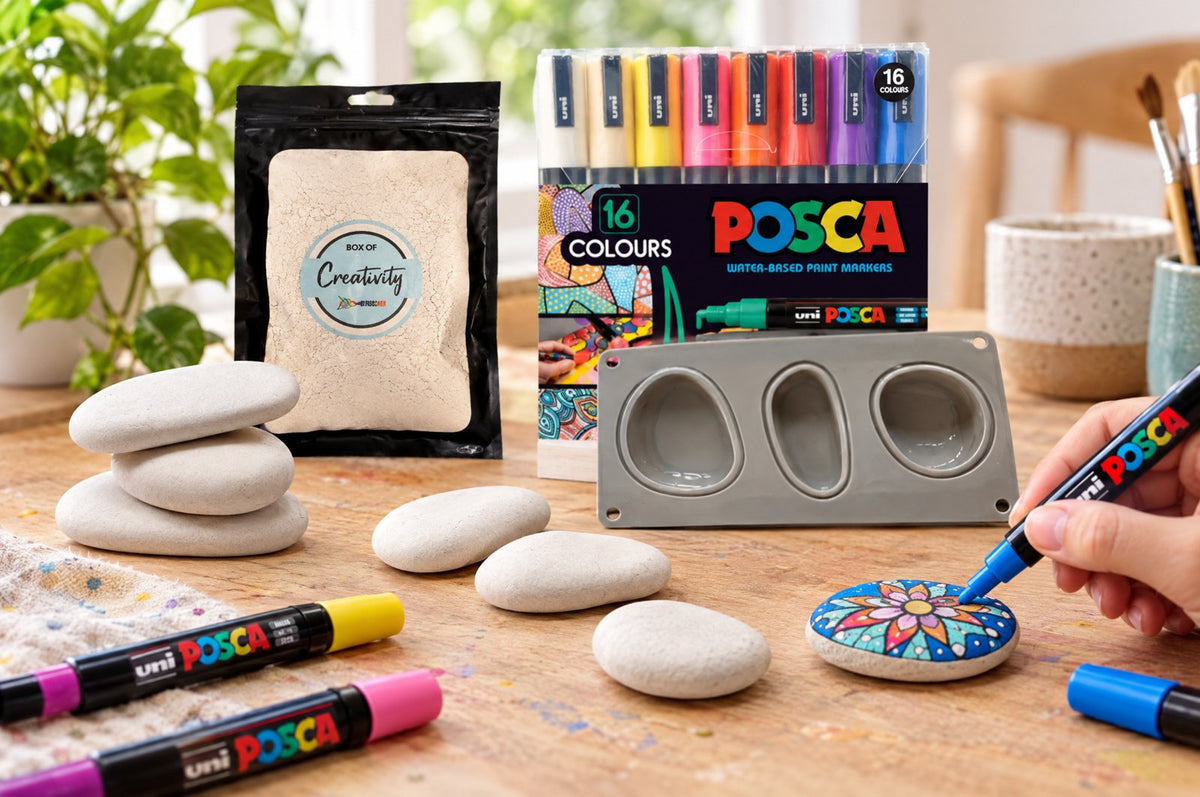 Painted rocks with the PoscART DIY rock art kit