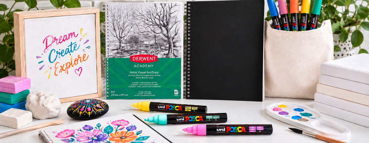 Posca books, pads and creative add-ons by PoscART with visual art diaries, canvas, craft materials and POSCA markers