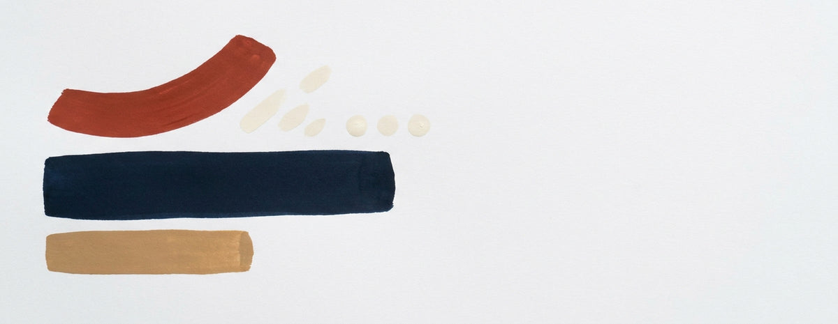 Books & Pads collection banner - abstract POSCA paint marker strokes on white paper