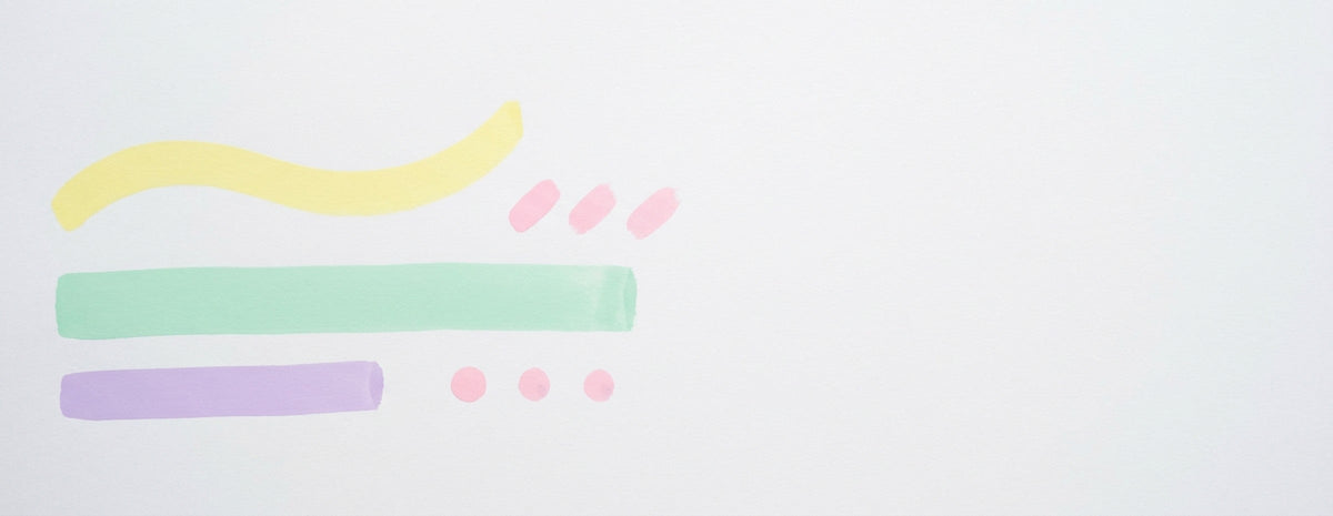 Individual Chalk Markers collection banner - abstract POSCA paint marker strokes on white paper