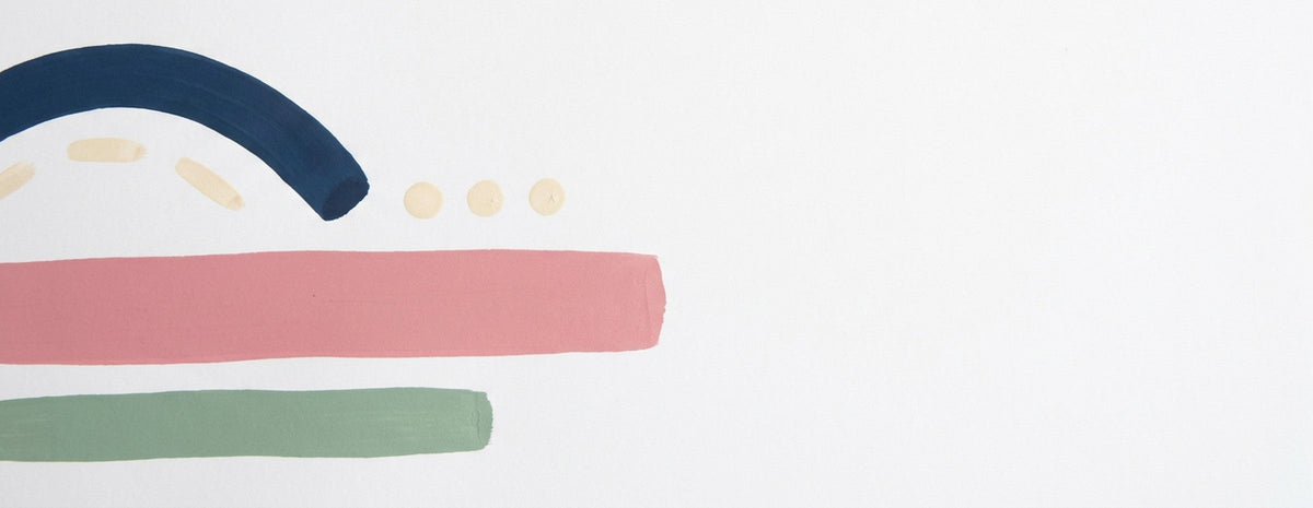 Journalling collection banner - abstract POSCA paint marker strokes on white paper