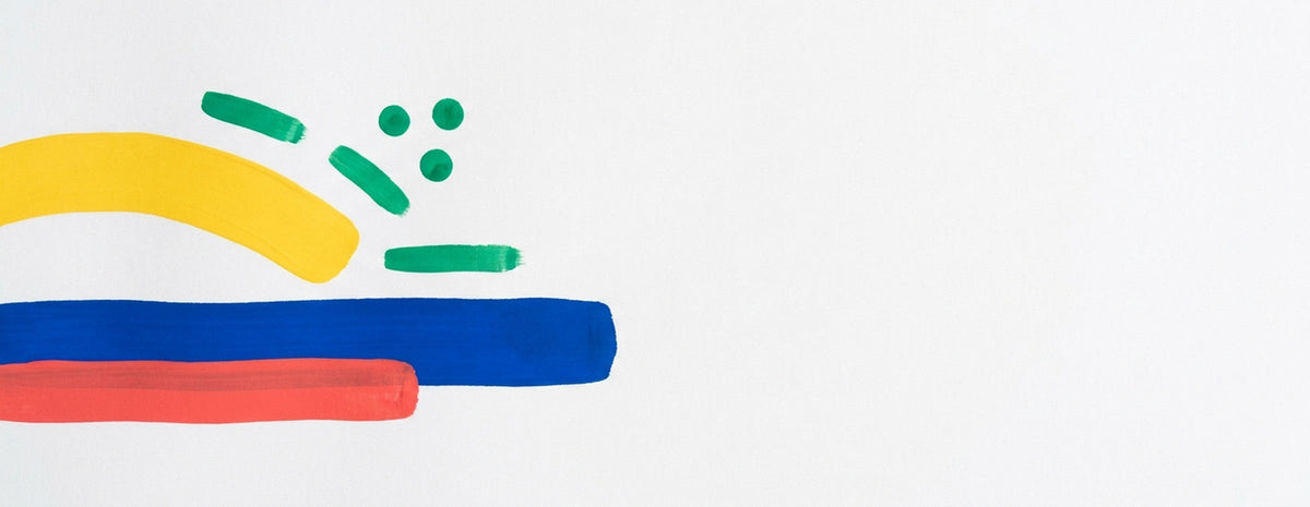 Posca Markers collection banner - abstract POSCA paint marker strokes on white paper