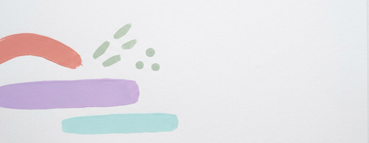 Uni Chalk Sets collection banner - abstract POSCA paint marker strokes on white paper