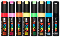 POSCA PC-8K fluorescent wallet of 8 chisel tip paint markers in packaging