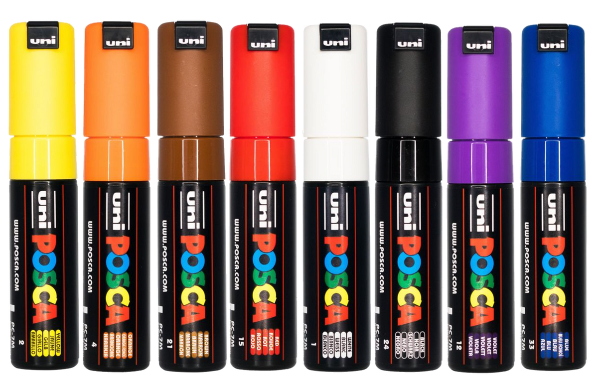 POSCA PC-7M Indigenous Traditional tones wallet of 8 broad tip paint markers