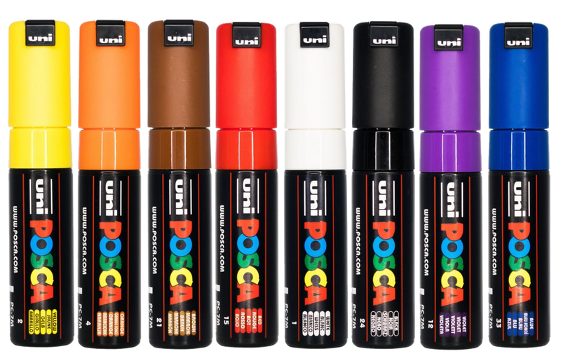 POSCA PC-7M Indigenous Traditional tones wallet of 8 broad tip paint markers