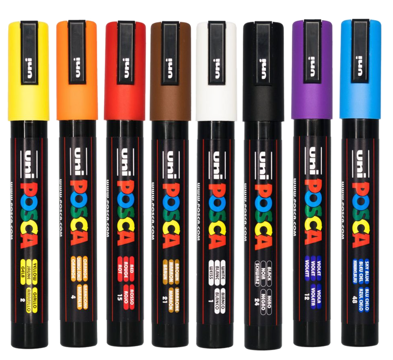 POSCA PC-5M Indigenous Traditional colour tones wallet of 8 in packaging