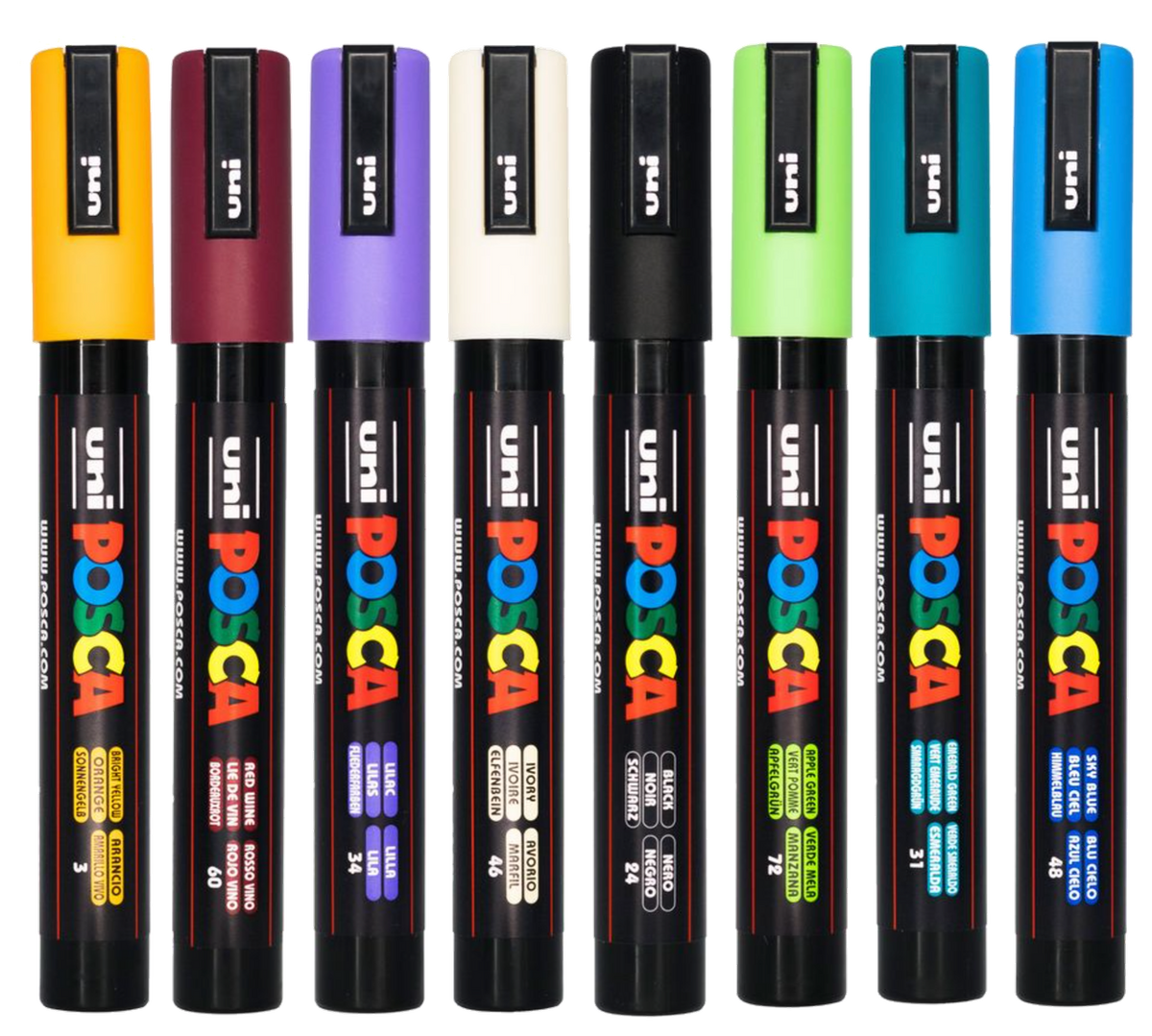 POSCA PC-5M Indigenous Modern colour tones wallet of 8 in packaging