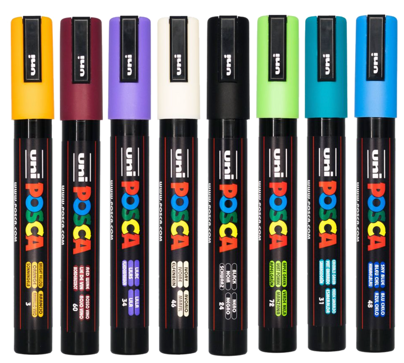 POSCA PC-5M Indigenous Modern colour tones wallet of 8 in packaging