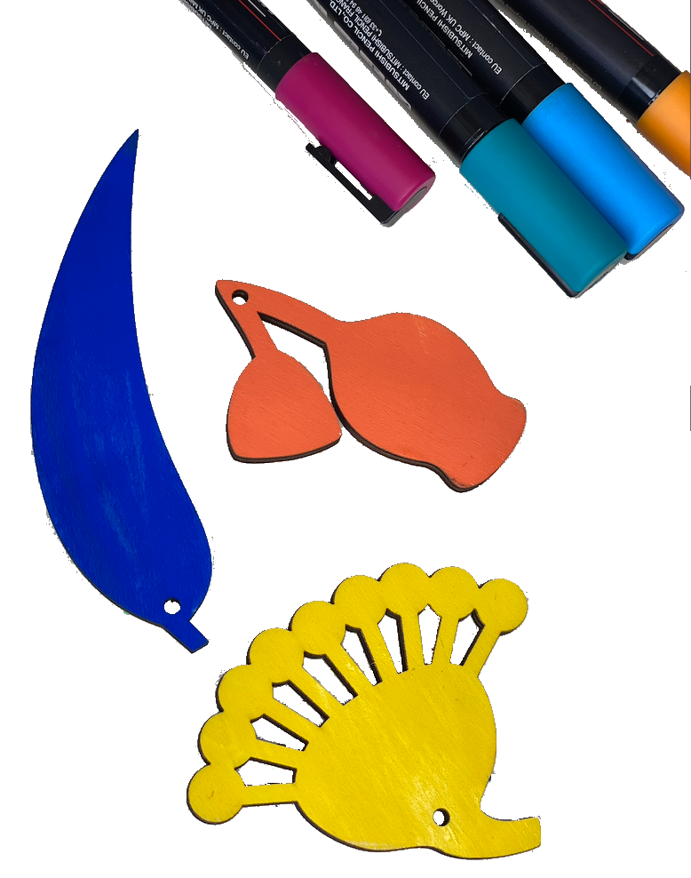 Blank wooden Australian gum hangers set of 3, gum leaves, gum nuts and gum nut blossom shapes
