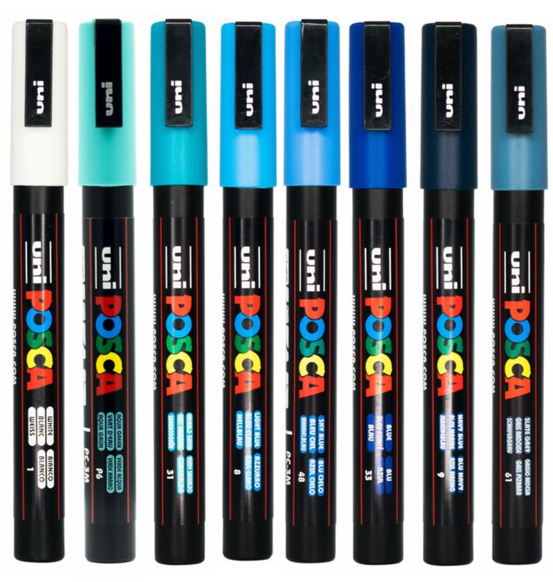POSCA PC-3M water tones wallet of 8 in its packaging