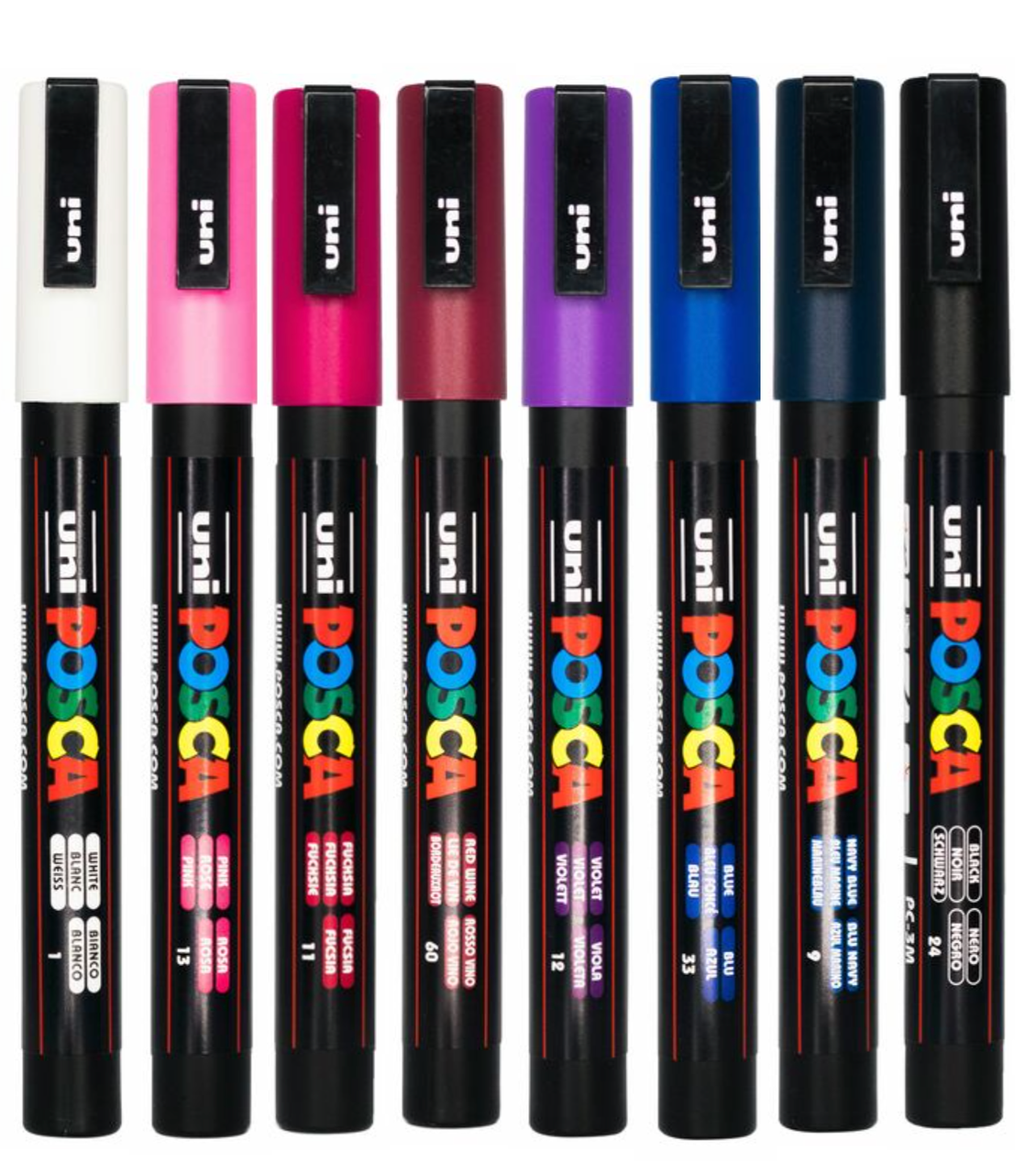 POSCA PC-3M midnight tones wallet of 8 in its packaging