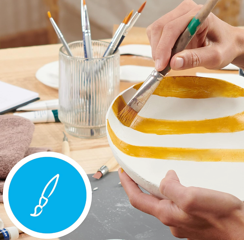 Staedtler FIMO Air Light 125g white, painted plate made from the clay