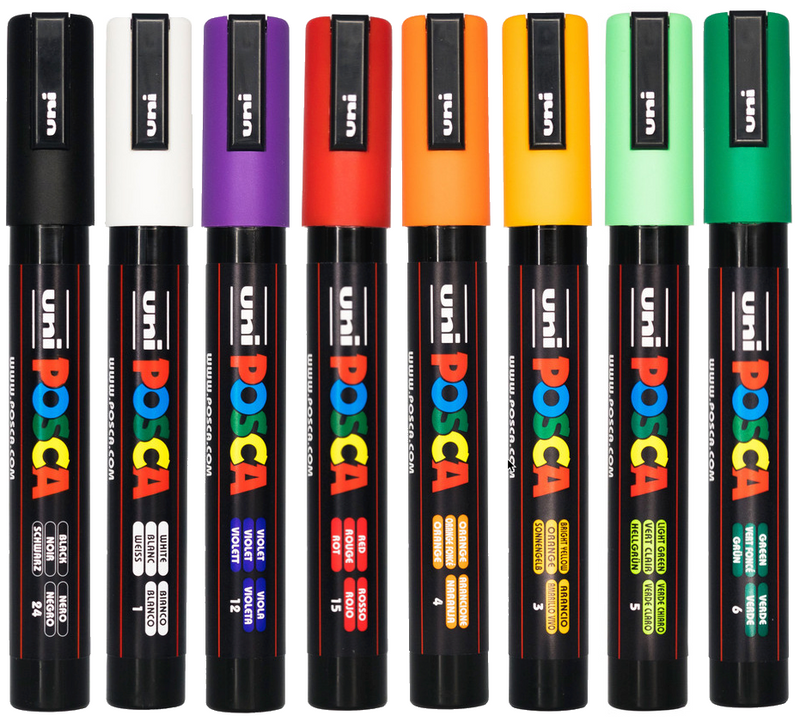 POSCA PC-5M Halloween colour tones wallet of 8 in packaging