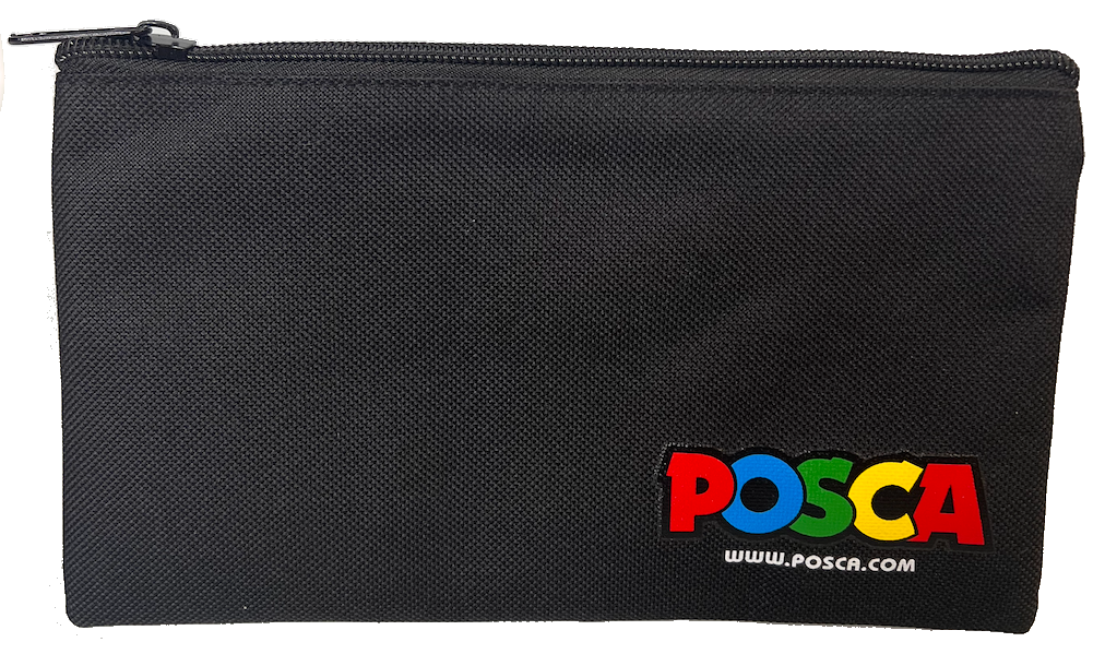 POSCA canvas pencil case in black with zip closure