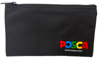 POSCA canvas pencil case in black with zip closure