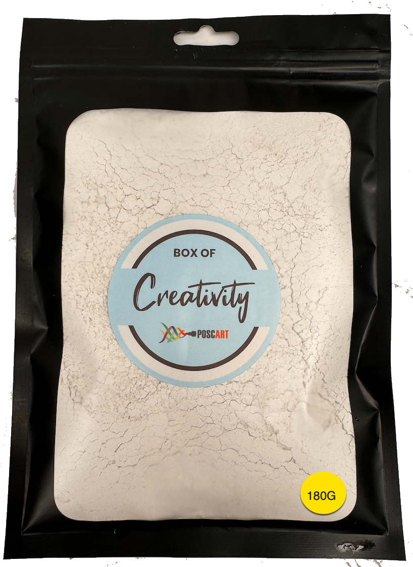 PoscART plaster of Paris 180g pack, front of pack