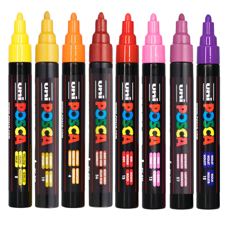 POSCA PC-5M Warm Sunset markers in sunset shades