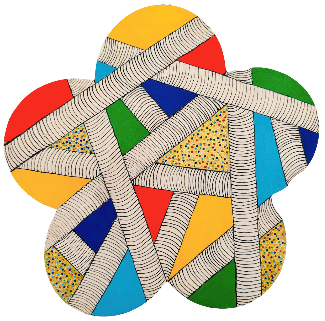 Circular artwork made with POSCA PC-5M Aussie Spirit tones