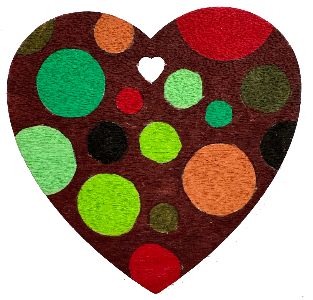 Wooden heart decorated in wood tones with POSCA PC-3M markers