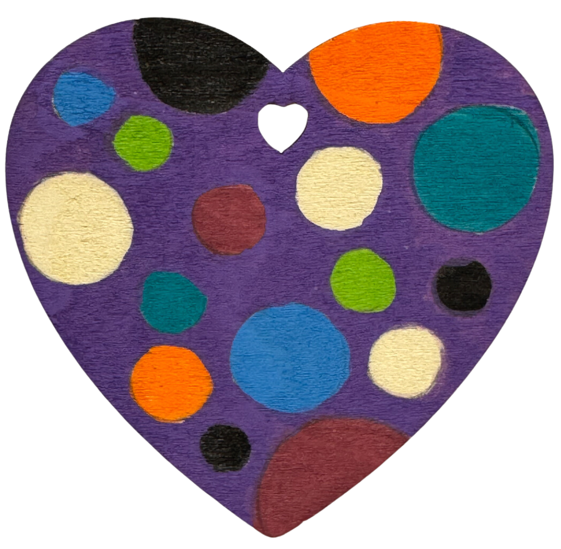 Heart shape decorated in dot art with POSCA PC-5M Indigenous Modern tones