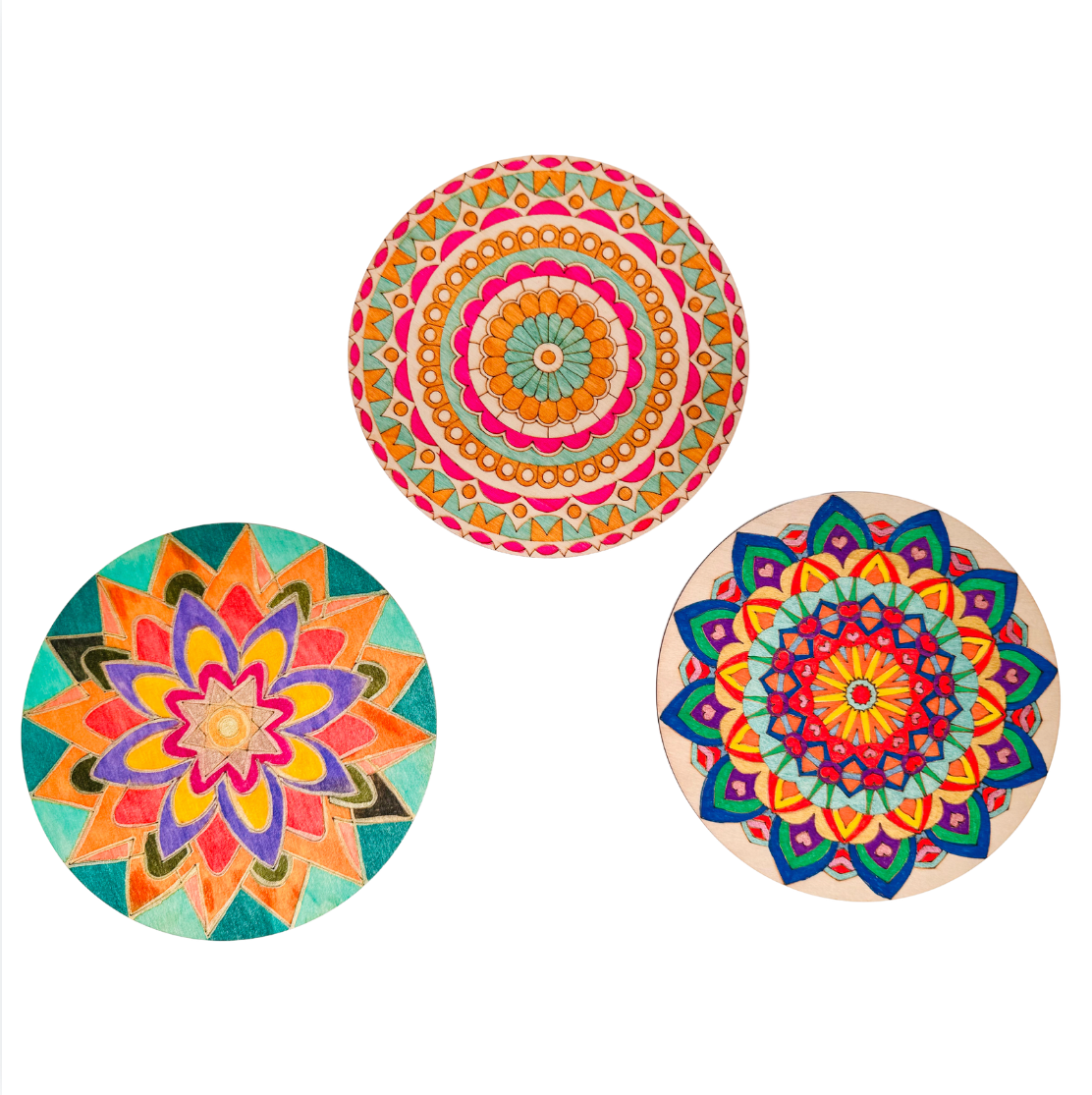 Wooden mandala discs and POSCA markers from the PoscART bundle