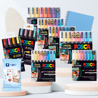 PoscART large POSCA gift box with 80 markers, wooden surfboard, FIMO Air Light and an A5 visual art diary
