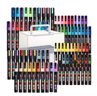 POSCA 80 marker caddy kit with markers standing in the open caddy