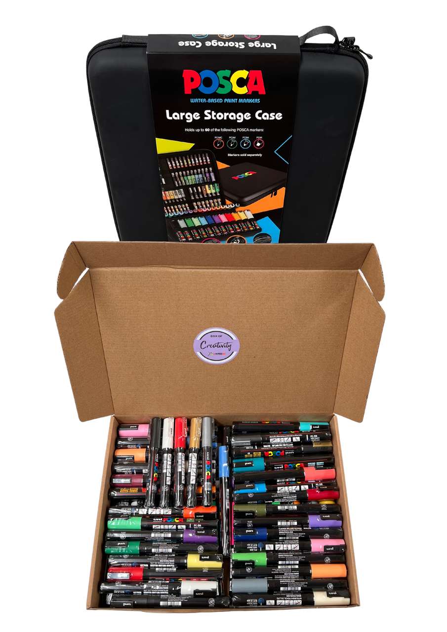 POSCA large storage case open showing both compartments