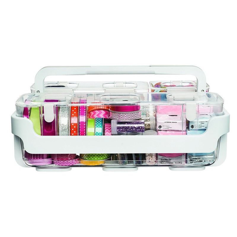 Deflecto stackable caddy organiser, angled view