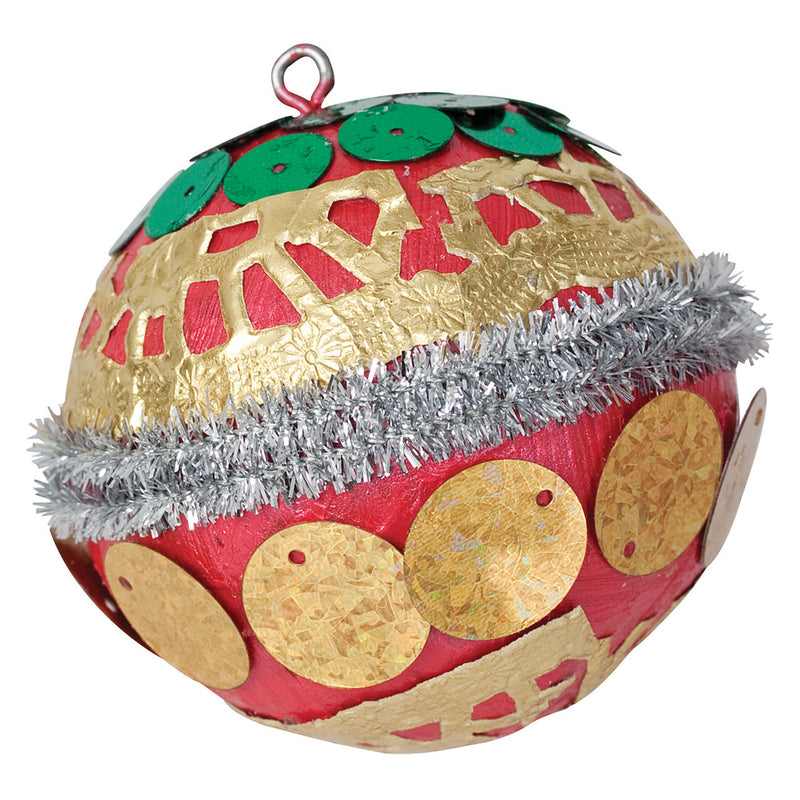 Papier mache baubles 60mm pack of 9, painted bauble example