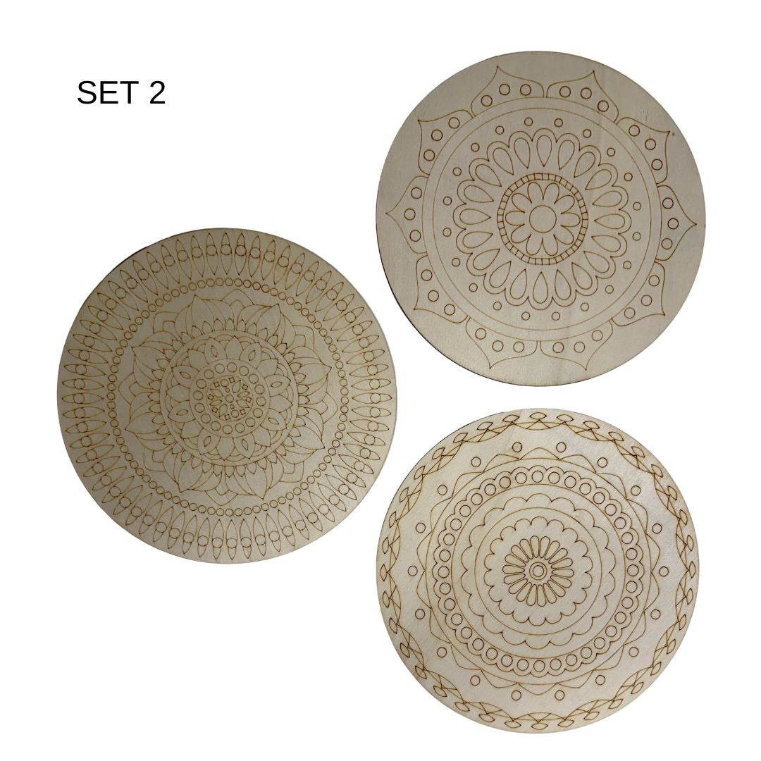 Set 1 wooden mandala disc designs from the PoscART bundle