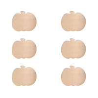 DIY wooden pumpkin or apple craft decorations set of 6, single cut-out shape