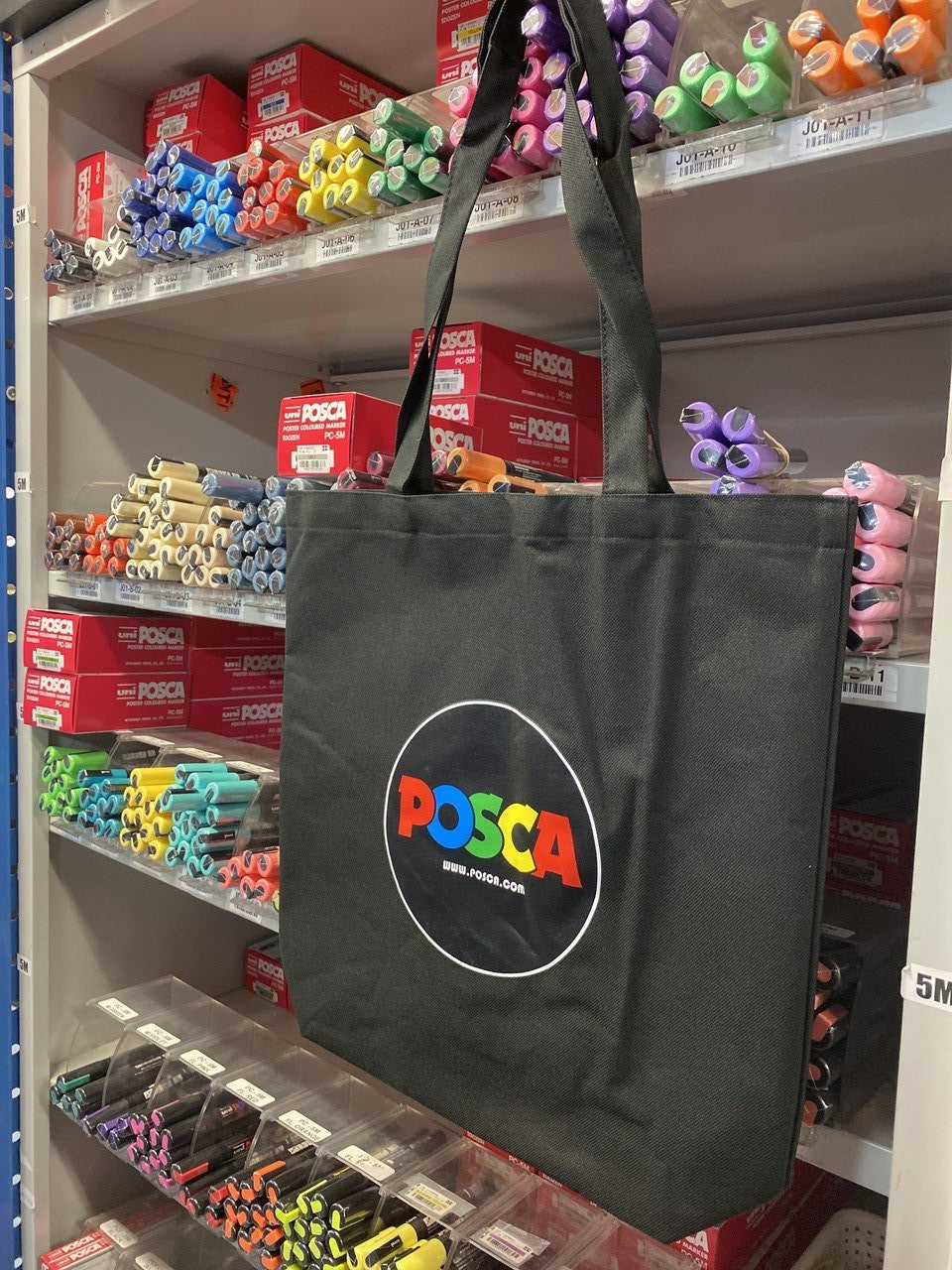 POSCA canvas tote bag in black, second view