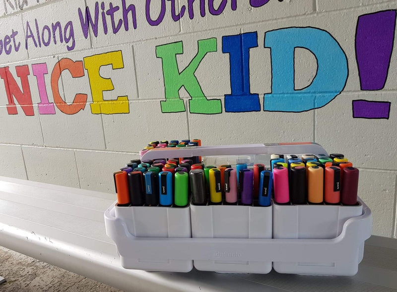 Deflecto stackable caddy organiser with one bin lifted out