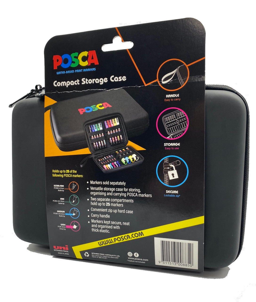 POSCA small storage case held in hand for scale
